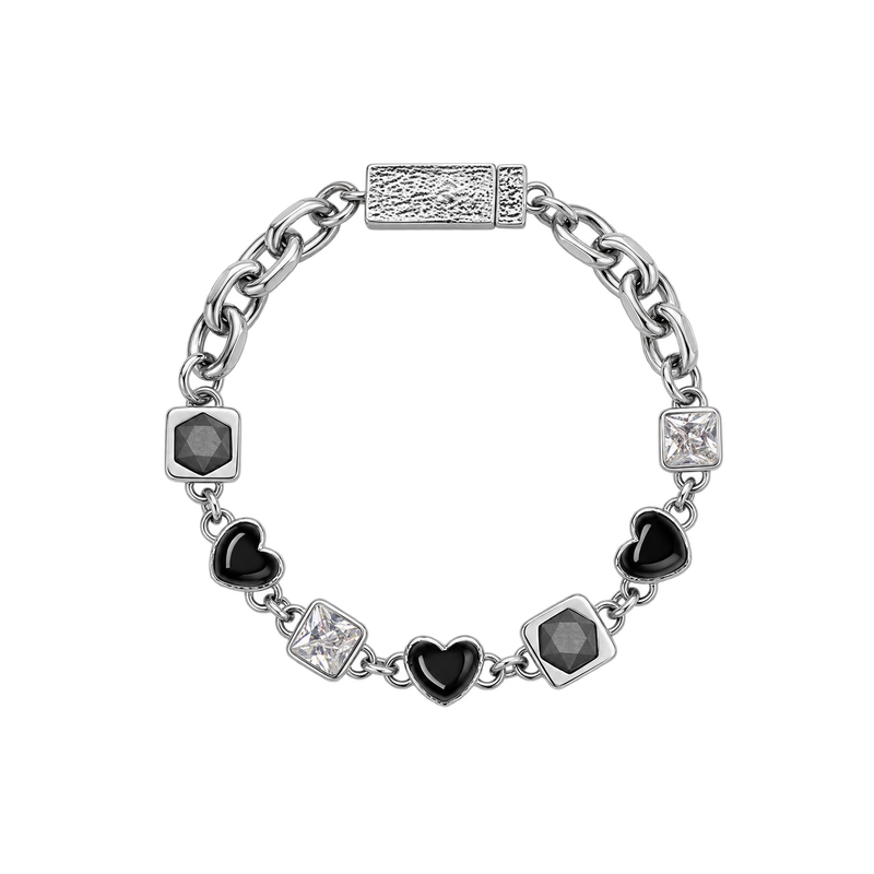 Black Heart Charm Bracelet