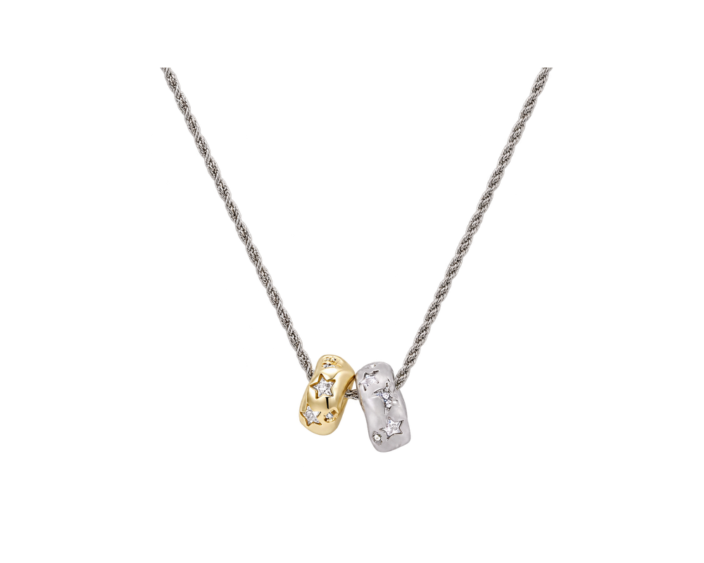 Dual-tone star pendant necklace