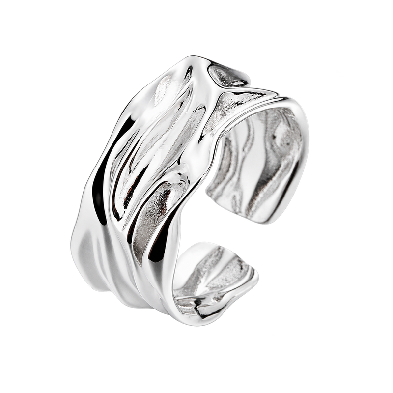 Flow Abstract Silver Ring