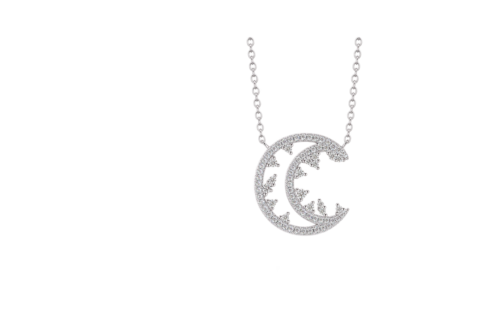 Silver moon necklace