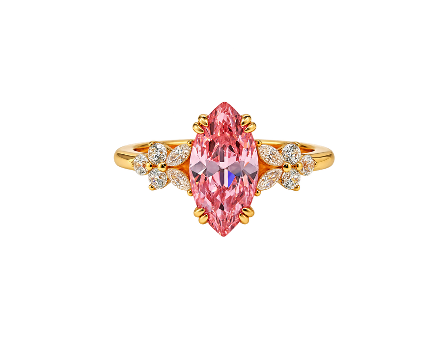 Pink marquise ring representing memory