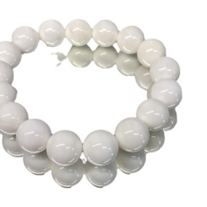 Natural White Shell 12mm Bead Unisex Bracelet