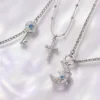 Macro detail of celestial, key and moon charms