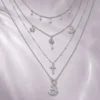 Product detail of the AOI celestial layered charm necklace