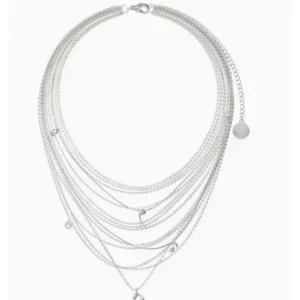 aoi-music-infinity-layered-necklace-hero-white-background AOI silver multi-layer music and infinity necklace on a white background