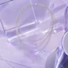 AOI layered necklace in a Future Lilac Y3K silver chrome editorial