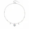 ISLA Freshwater Pearl Charm Necklace | 925 Sterling Silver Pearl Necklace with Colorful Crystal Charms