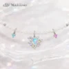 ISLA Freshwater Pearl Charm Necklace | 925 Sterling Silver Pearl Necklace with Colorful Crystal Charms
