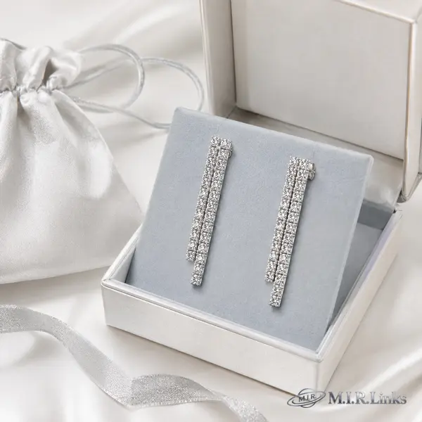 mirlinks-ml-mirri-calm-zircon-ear-01-08-gift-box MIRLINKS 3mm Crystal Long Drop Earrings | Minimal Zircon Statement Earrings