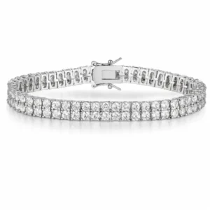 RHEA 3mm double-row zircon tennis bracelet on a white background