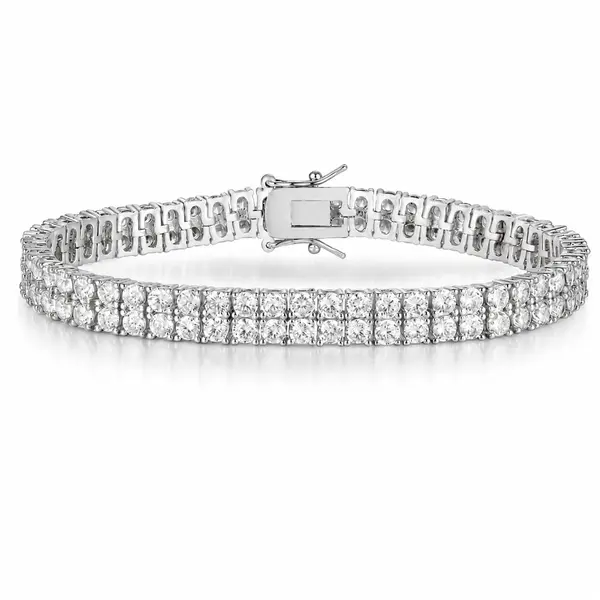 RHEA 3mm double-row zircon tennis bracelet on a white background