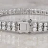 Product detail of the RHEA double-row tennis bracelet and safety clasp