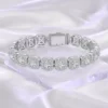 Product detail of the RHEA cushion halo zircon tennis bracelet
