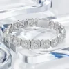 RHEA cushion halo bracelet in a silver chrome Y3K editorial